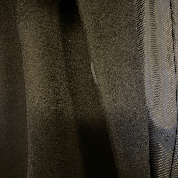 Authentic Maxmara Studio black Wool mango coat with fox border women size 36 - Picture 4 of 7